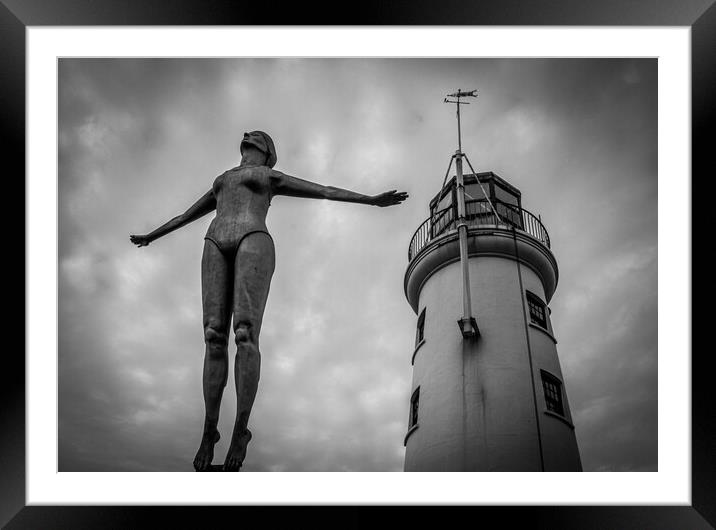 The Diving Belle Framed Mounted Print by David Jeffery