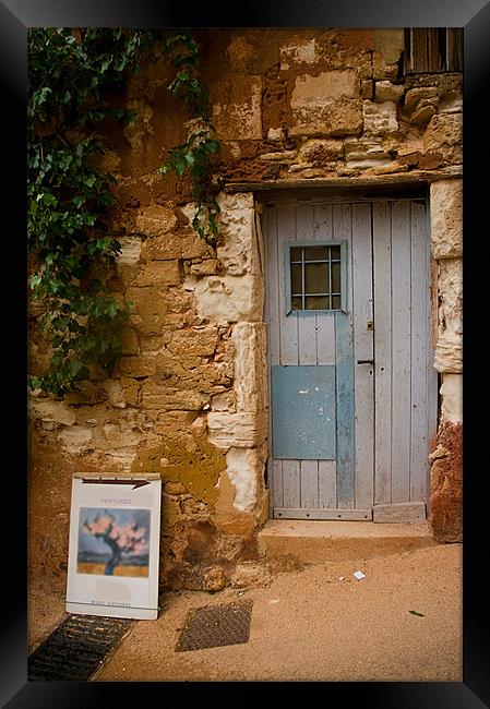 Patched Up Door, Roussillon Framed Print by Jacqi Elmslie