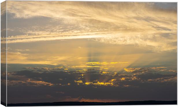 golden sunrise among clouds in summer Canvas Print by David Galindo