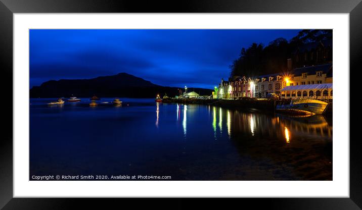 Portree pier after all the work vessels have departed. Framed Mounted Print by Richard Smith