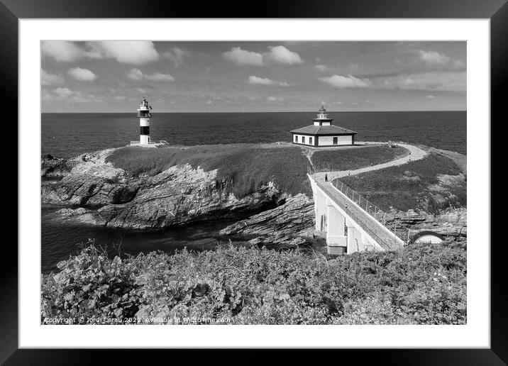 Lighthouse on Pancha Island, Galicia, Spain Framed Mounted Print by Jordi Carrio