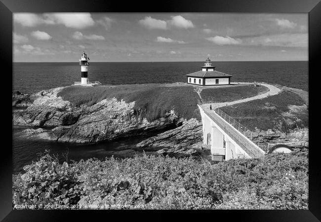 Lighthouse on Pancha Island, Galicia, Spain Framed Print by Jordi Carrio
