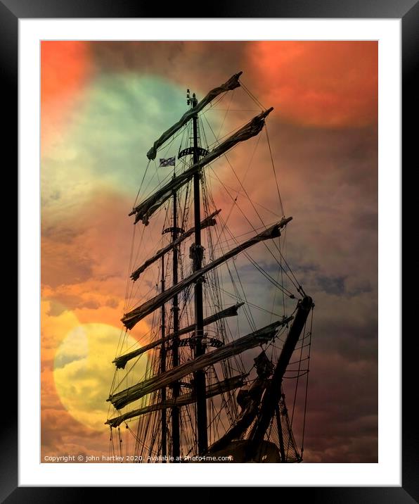 Tall Sail Ship Rigging with Bokeh Framed Mounted Print by john hartley