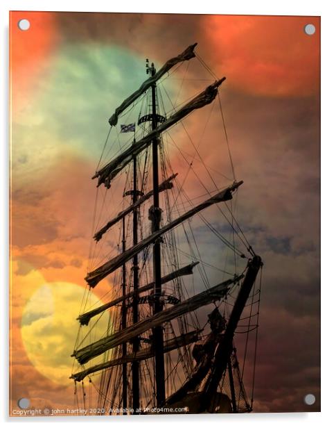 Tall Sail Ship Rigging with Bokeh Acrylic by john hartley