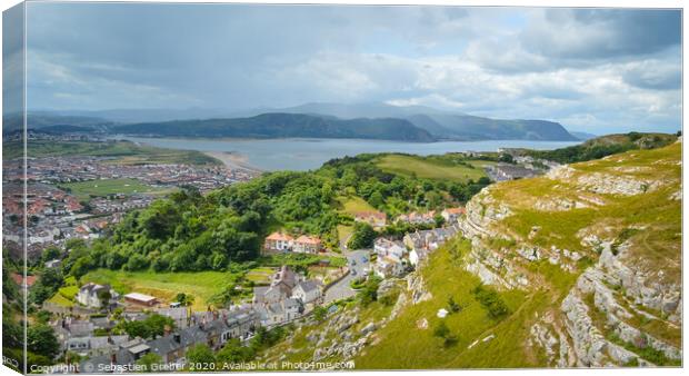 Views towards Snowdonia from the Great Orme Canvas Print by Sebastien Greber