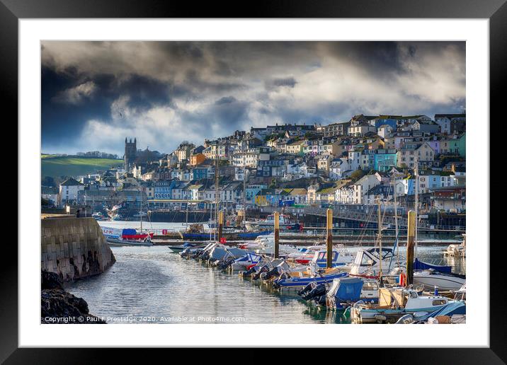 Winter Sun at Brixham Framed Mounted Print by Paul F Prestidge