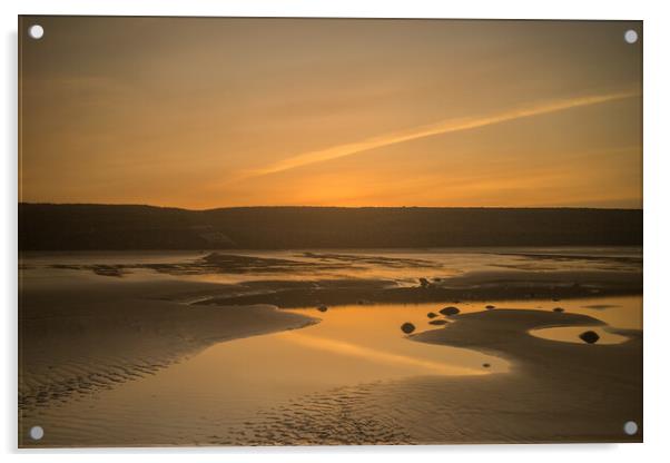 Beach sunrise at Westward Ho! Acrylic by Tony Twyman