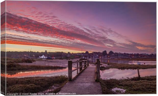 Sunrise Sky Over Blakeney Canvas Print by David Powley