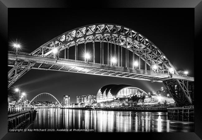 Black and White Tyne Framed Print by Ray Pritchard