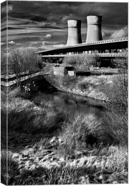 Tinsley Cooling Towers, M1 & River Don Canvas Print by Darren Galpin