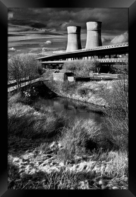 Tinsley Cooling Towers, M1 & River Don Framed Print by Darren Galpin