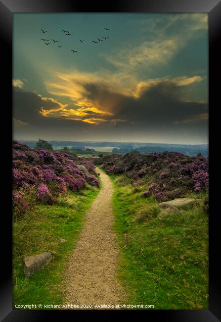 Track to Fox House in the Peak District Framed Print by Richard Ashbee