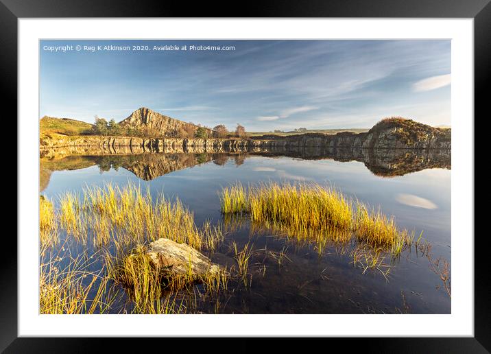 Cawfields - Hadrians Wall Framed Mounted Print by Reg K Atkinson