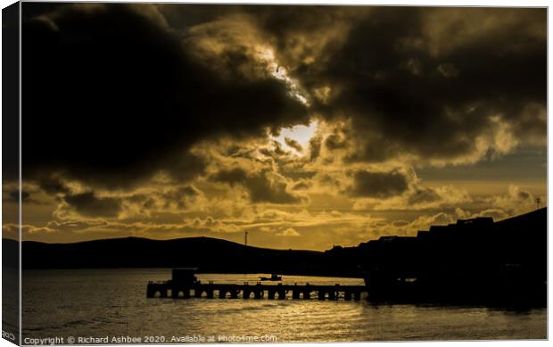 Dramatic cloud in Scalloway Shetland Canvas Print by Richard Ashbee