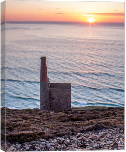 Wheal Coates Sunset Canvas Print by Graham Custance