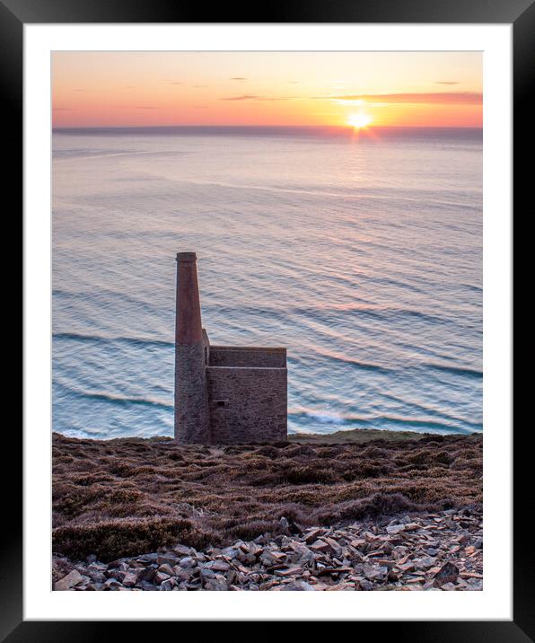 Wheal Coates Sunset Framed Mounted Print by Graham Custance