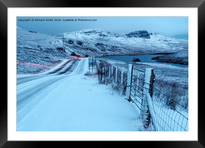 winter road conditions Framed Mounted Print by Richard Smith