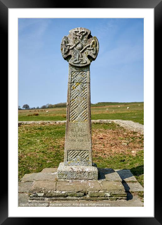 Celtic Cross Capel Gwladys  Framed Mounted Print by Gordon Maclaren