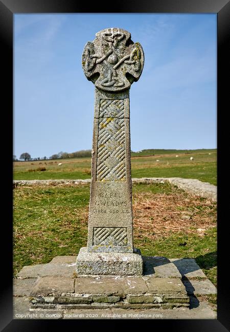 Celtic Cross Capel Gwladys  Framed Print by Gordon Maclaren