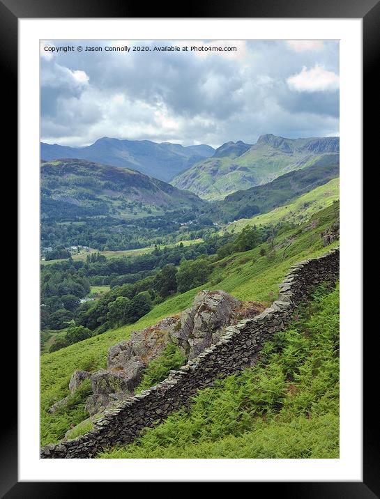 Langdale Fell Views Framed Mounted Print by Jason Connolly