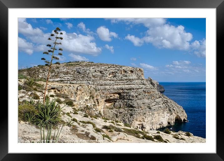 The Blue Grotto on the island of Malta  Framed Mounted Print by Diana Mower