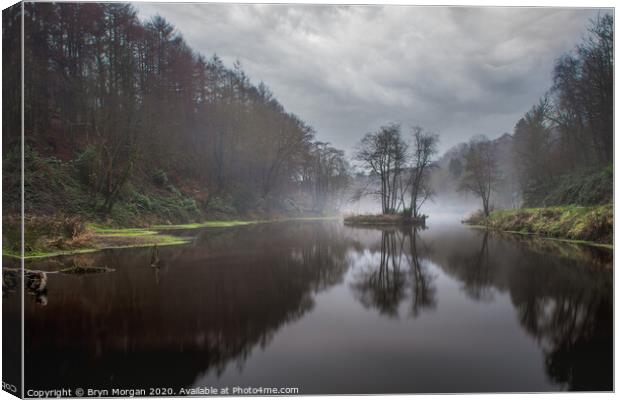 The top lake at Penllergare valley woods Canvas Print by Bryn Morgan