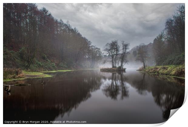 The top lake at Penllergare valley woods Print by Bryn Morgan