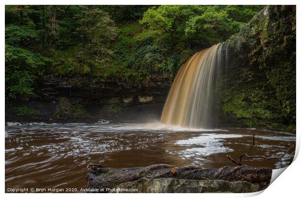 Sgwd Gwladys waterfall, the Lady waterfall Print by Bryn Morgan