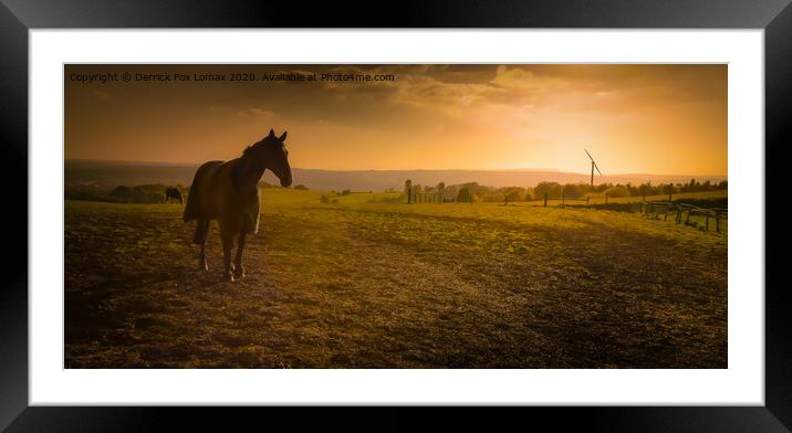 Sunset Birtle in bury lancs Framed Mounted Print by Derrick Fox Lomax