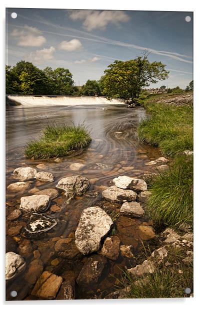 River Wharfe - Grassington Acrylic by Eddie John