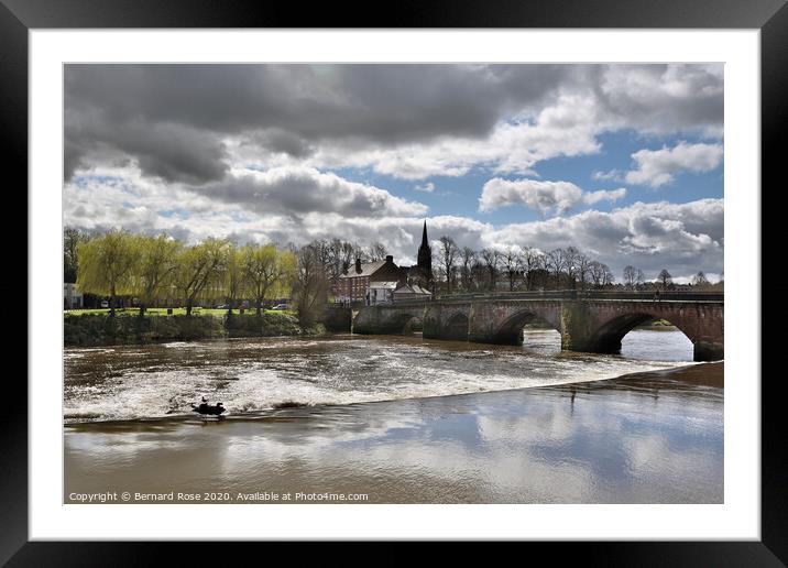 Chester River Dee Weir  Framed Mounted Print by Bernard Rose Photography