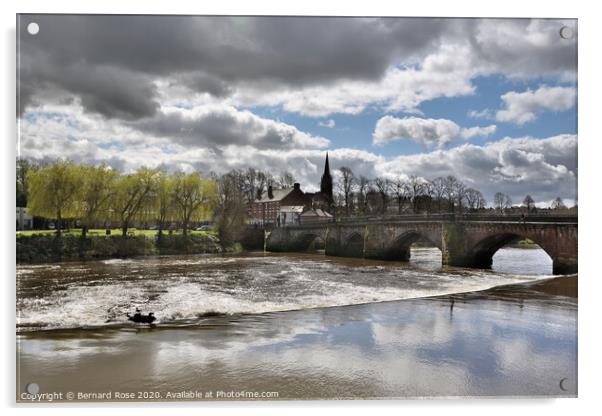 Chester River Dee Weir  Acrylic by Bernard Rose Photography