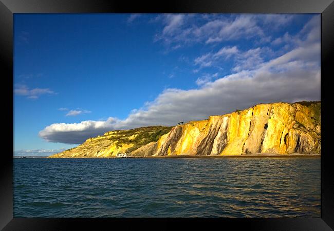 Coloured Sands at the Needles - Isle of Wight Framed Print by Jeremy Hayden