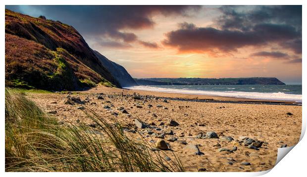 Penbryn Beach Sunset, Ceredigion, Wales, UK Print by Mark Llewellyn