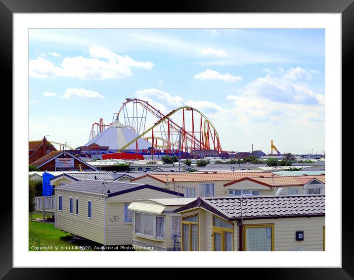 Ingoldmells caravans and funfair in Lincolnshire. Framed Mounted Print by john hill