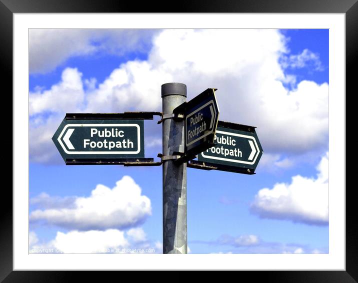 Signpost against a white clouded sky. Framed Mounted Print by john hill