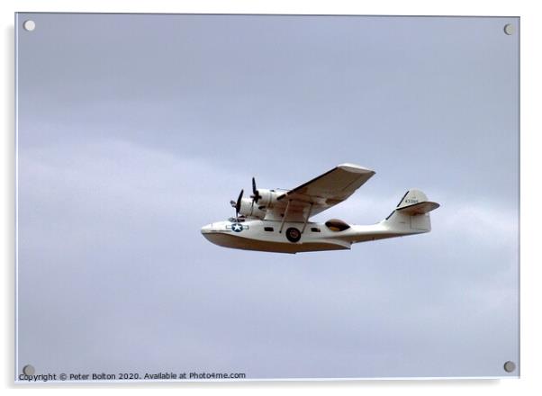 Consolidated  PBY Catalina Flying Boat over Essex, UK. Acrylic by Peter Bolton