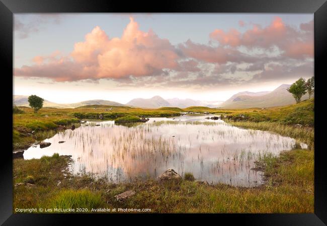Majestic Reflections of Rannoch Moor Framed Print by Les McLuckie