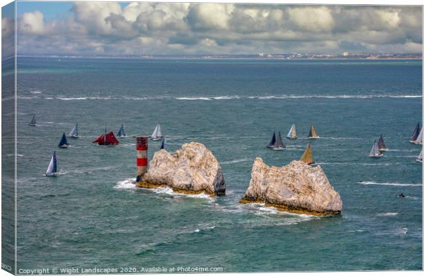 Jolie Brise At The Needles Canvas Print by Wight Landscapes