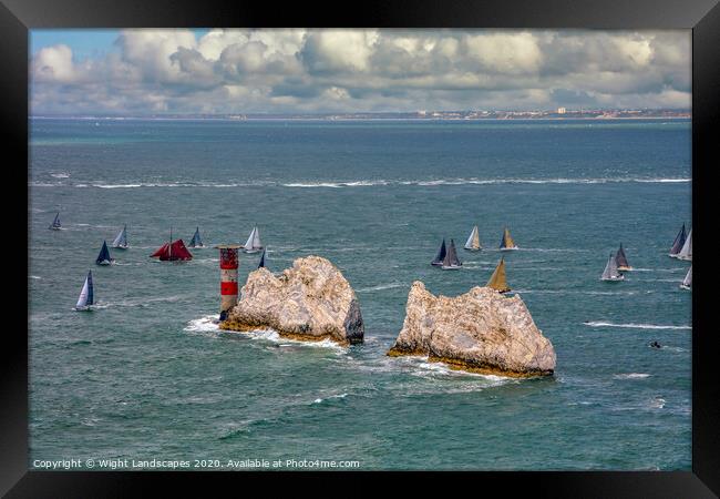Jolie Brise At The Needles Framed Print by Wight Landscapes