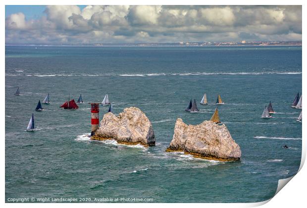 Jolie Brise At The Needles Print by Wight Landscapes