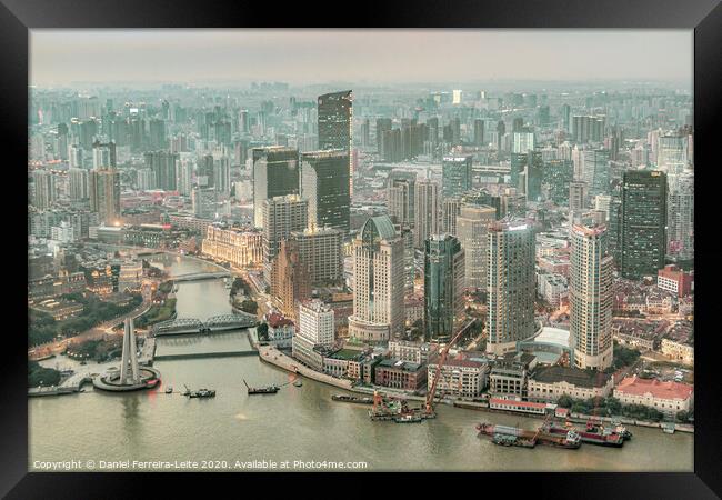 Lujiazui District Aerial View, Shanghai, China Framed Print by Daniel Ferreira-Leite