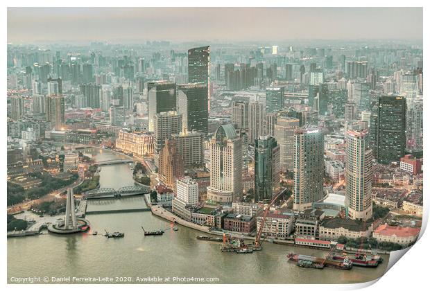 Lujiazui District Aerial View, Shanghai, China Print by Daniel Ferreira-Leite
