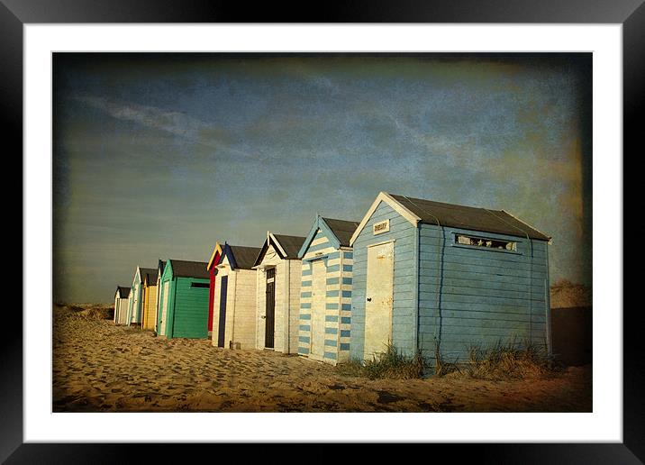 Beach Huts at Southwold, Suffolk Framed Mounted Print by Dave Turner