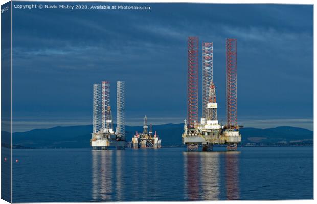 Drilling Rigs in the Cromarty Firth Canvas Print by Navin Mistry