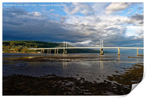 The Kessock Bridge, Inverness, Highland, Scotland Print by Navin Mistry