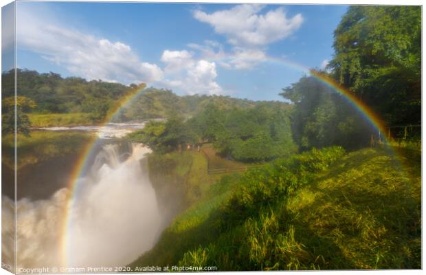 Rainbow over the Murchison Falls Canvas Print by Graham Prentice