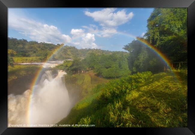 Rainbow over the Murchison Falls Framed Print by Graham Prentice