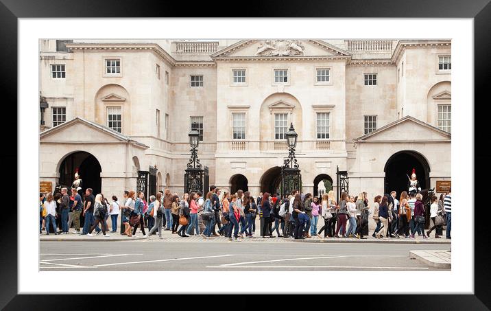 London Tourists Framed Mounted Print by Catherine Joll