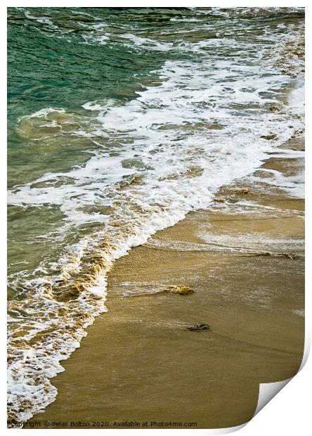 Tideline at Porthgwidden Beach, St. Ives, Cornwall, UK. Print by Peter Bolton